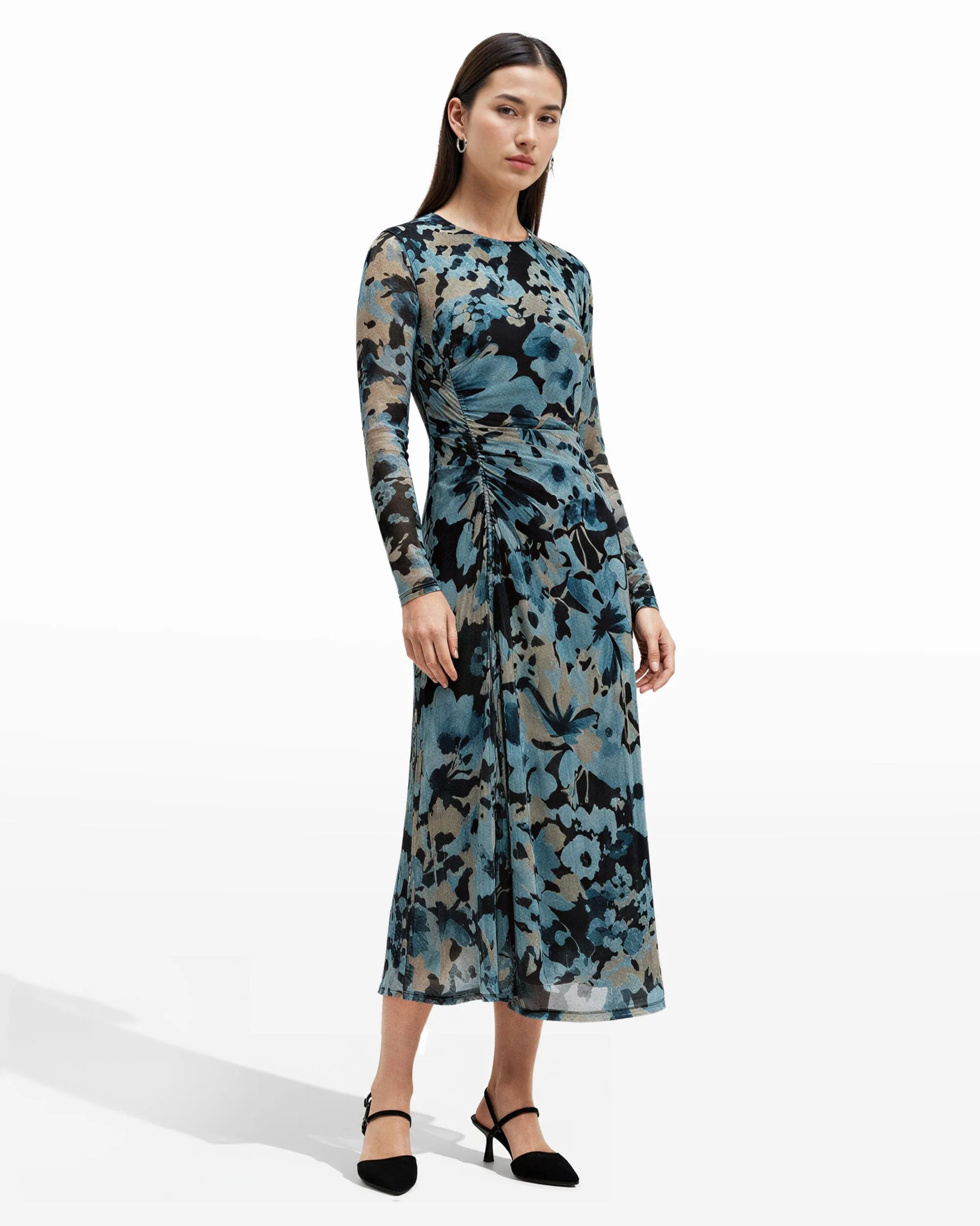 A Line Ruched Midi Dress sold by Anne Klein product image thumbnail 3