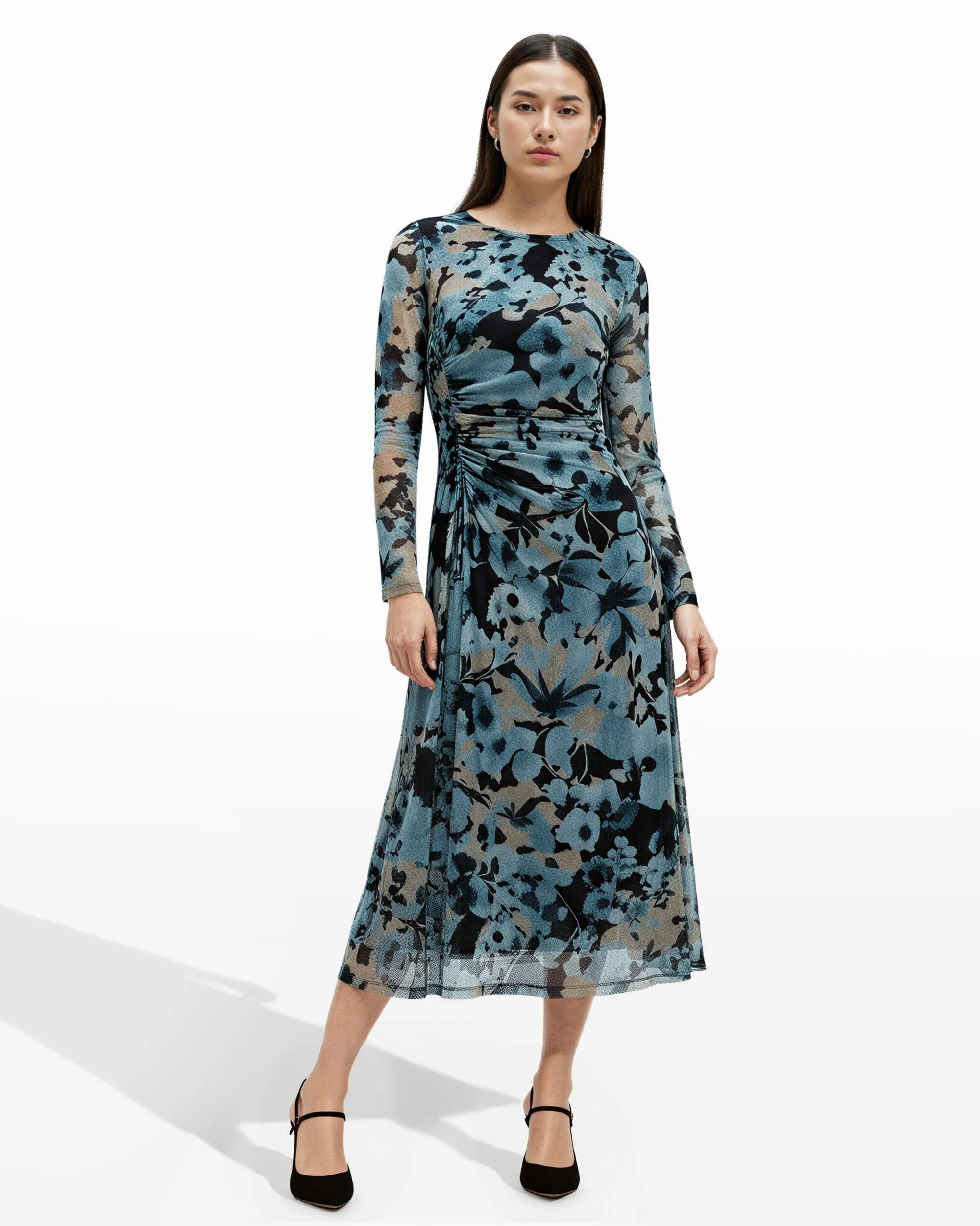 A Line Ruched Midi Dress sold by Anne Klein