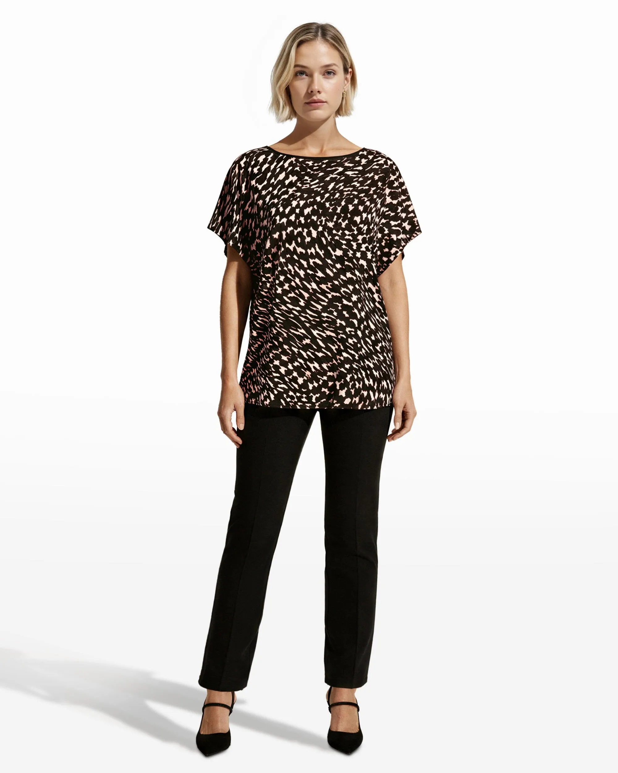 Short Sleeve Slit Hem Top sold by Anne Klein