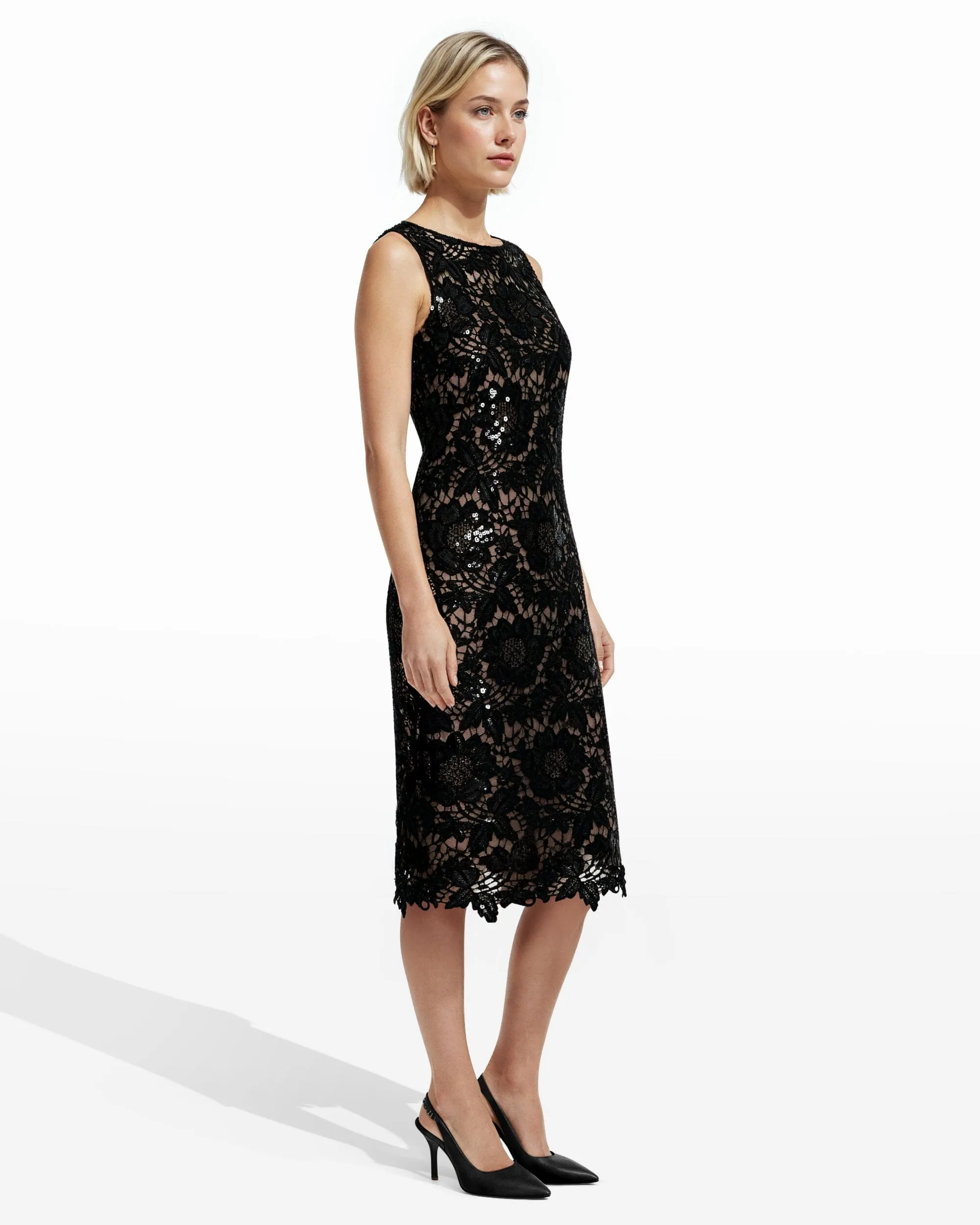 Boatneck Midi Sheath Dress sold by Anne Klein product image thumbnail 3