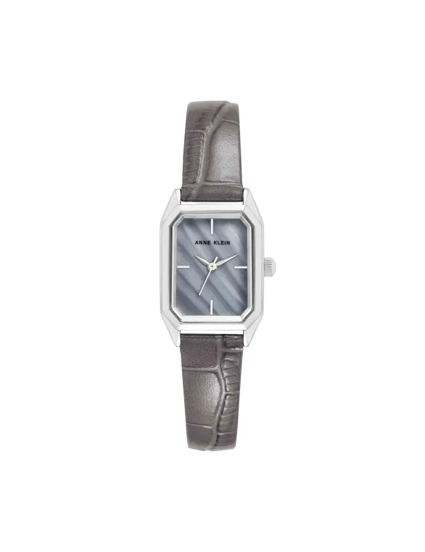 Petitie Octagonal Shaped Case Leather Strap Watch sold by Anne Klein