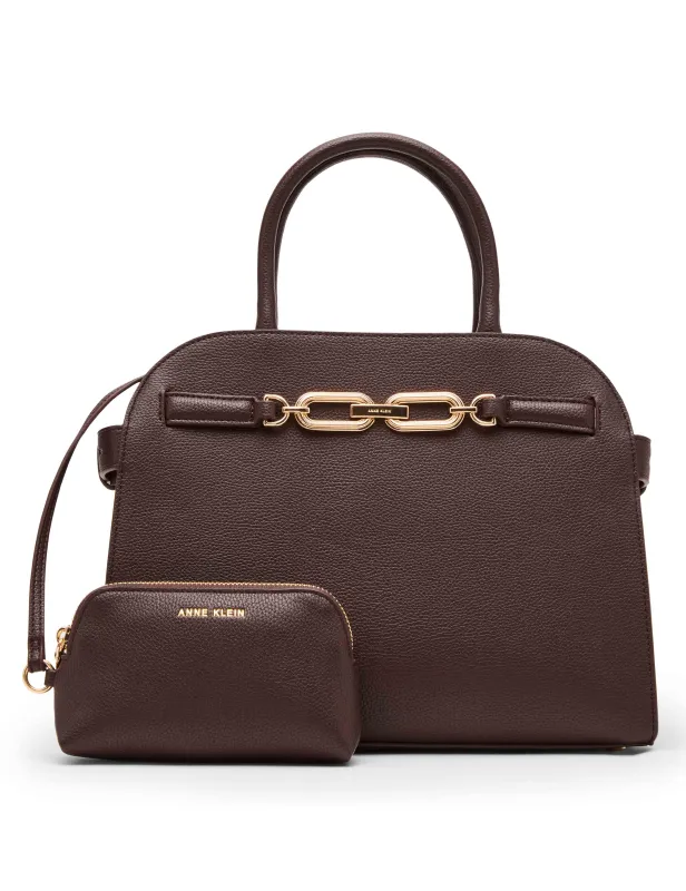 Medium Curved Satchel with Convertible Strap sold by Anne Klein