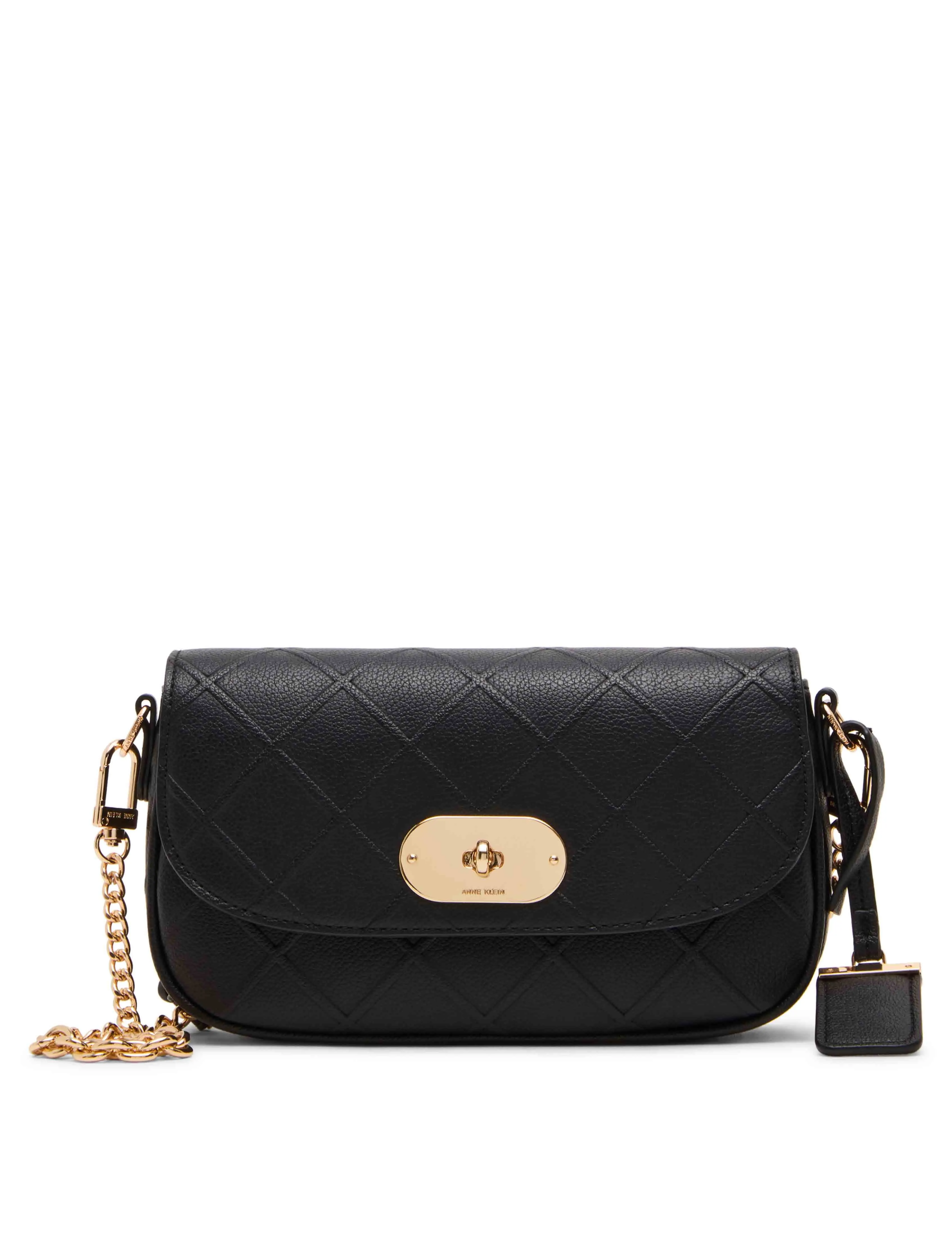 Emboss Saddle with Varigated Chain Strap sold by Anne Klein