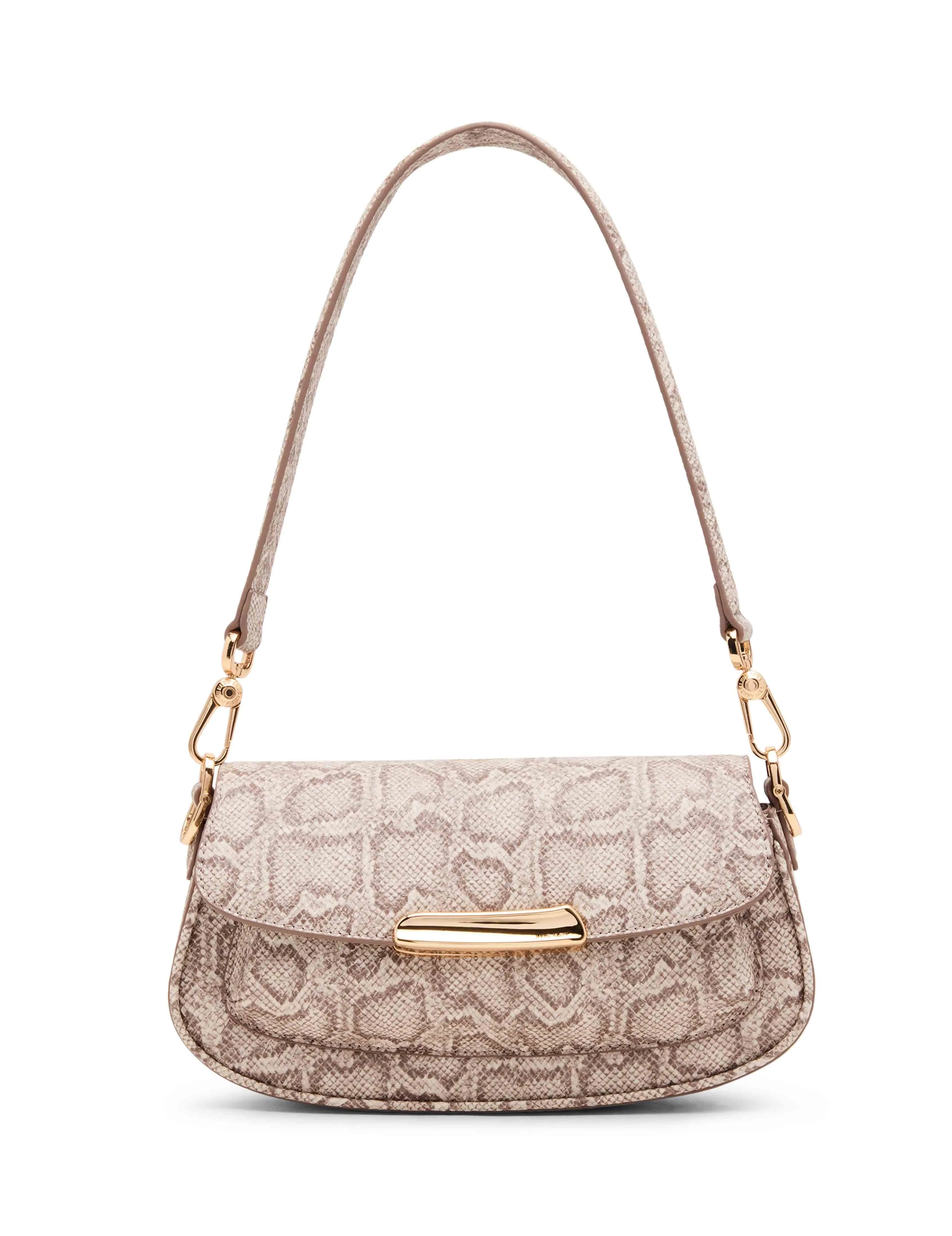 Faux Snake Sculpted Plaque East West Shoulder Bag sold by Anne Klein