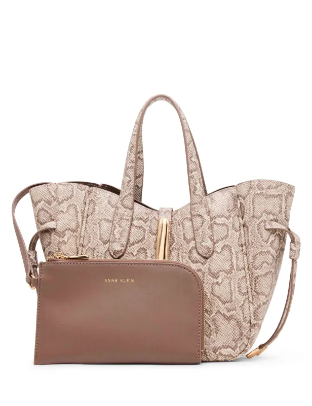 Faux Snake Small Tote with Convertible Strap sold by Anne Klein