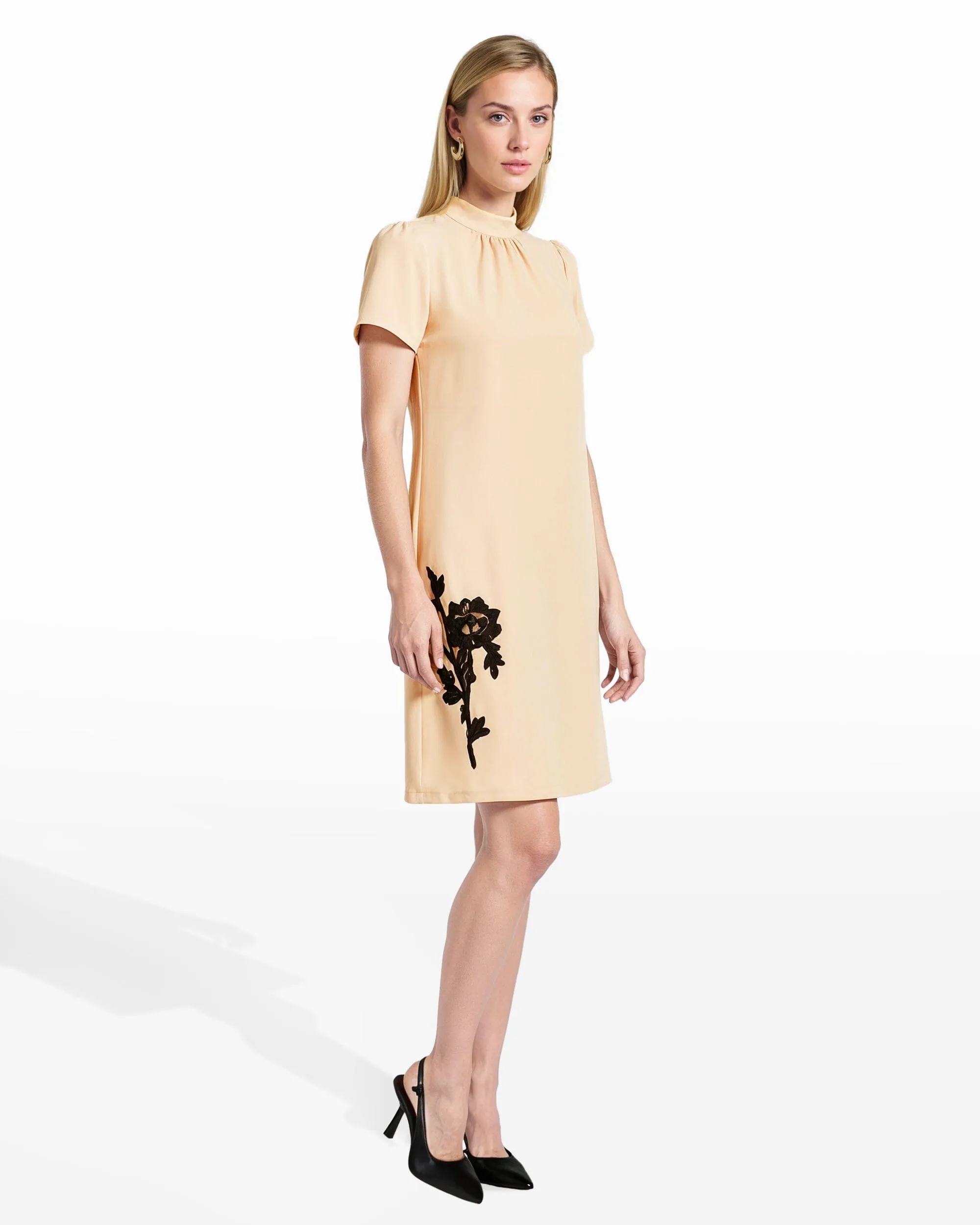 Petite Mock Neck Shift Dress sold by Anne Klein