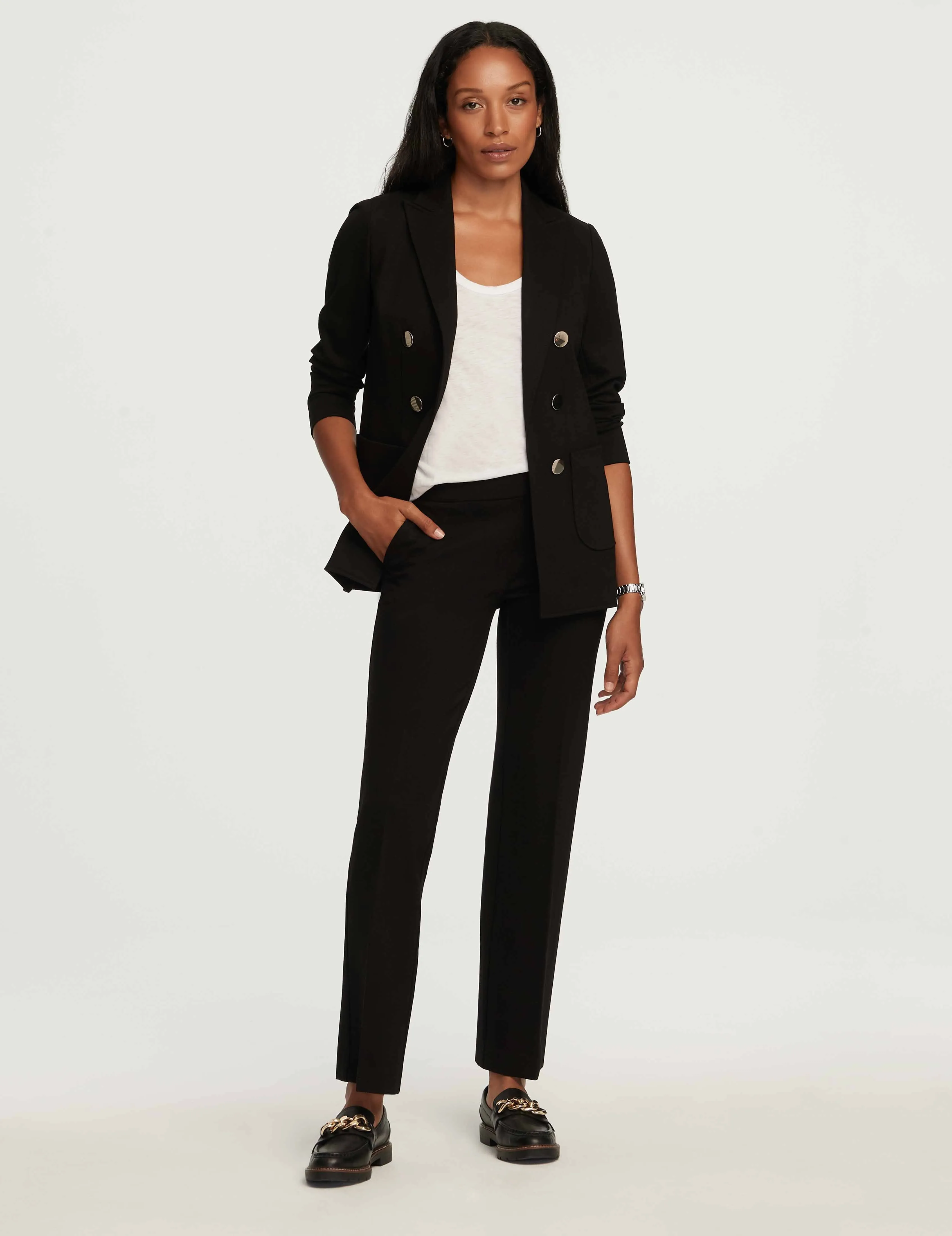 Plus Compression Faux Double Breasted Jacket sold by Anne Klein product image thumbnail 4