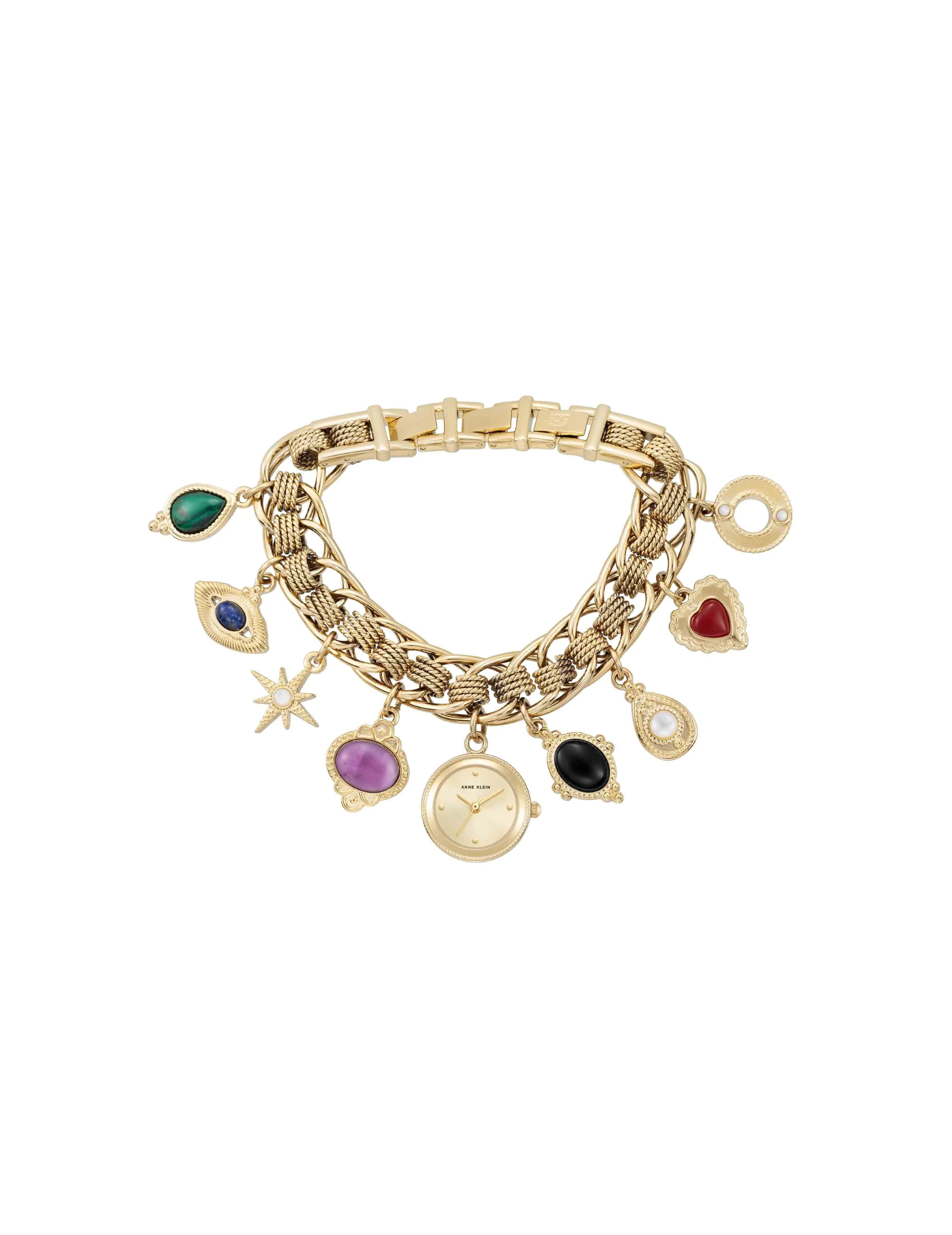 Gemstone Charm Bracelet Watch sold by Anne Klein