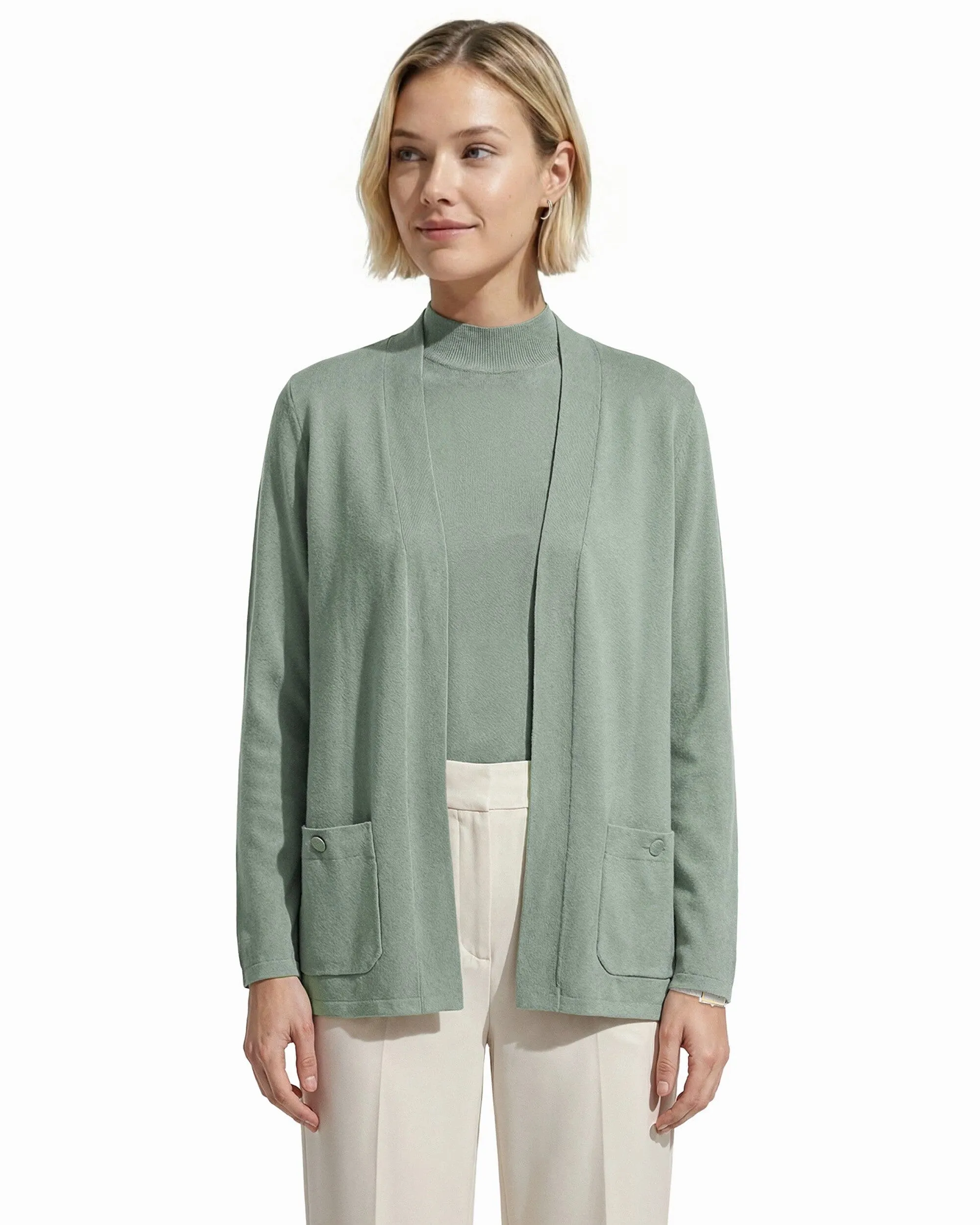 Malibu Cardigan Kissing Front sold by Anne Klein
