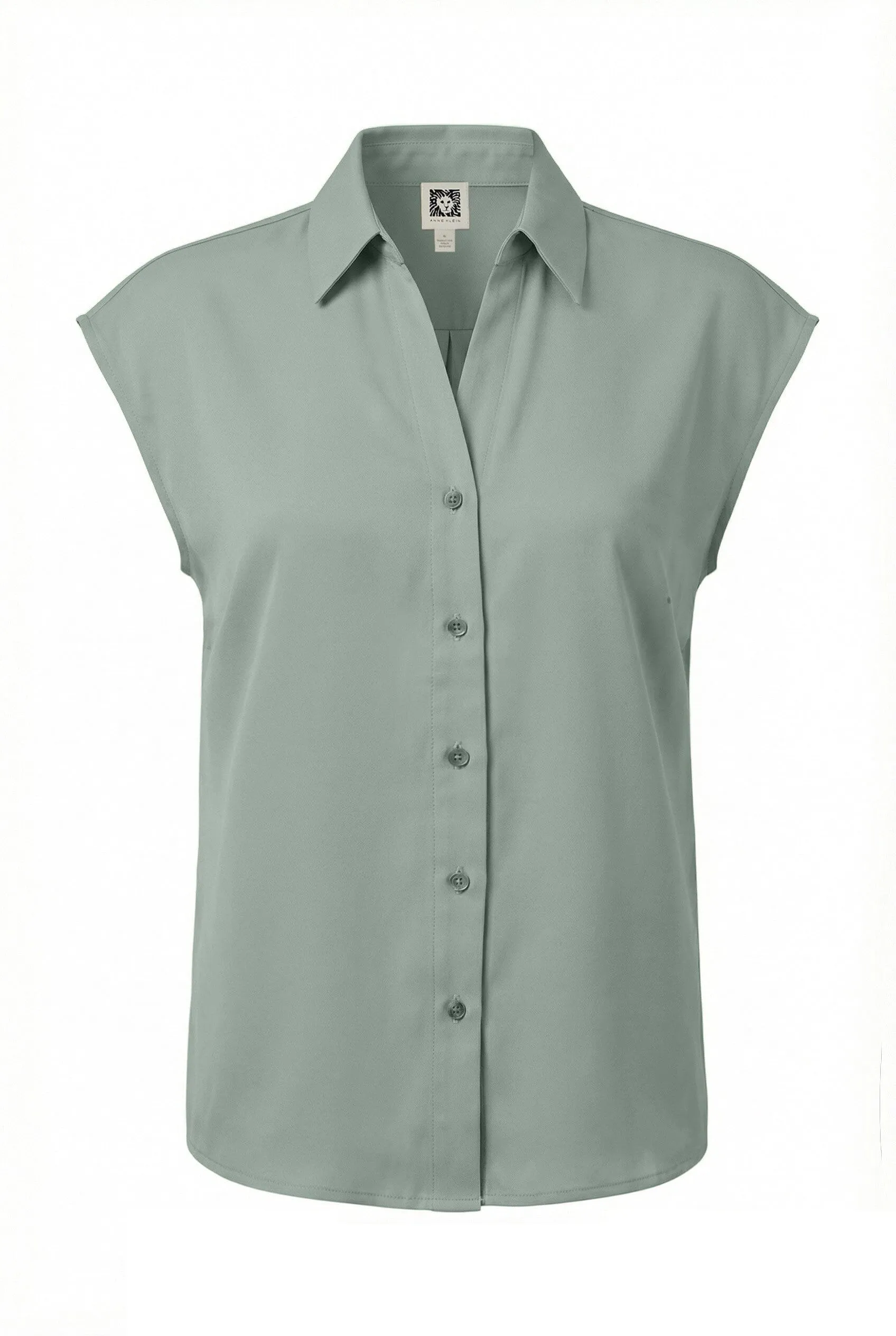 Drop Shoulder Cotton Button Front Shirt sold by Anne Klein