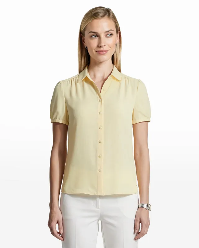 Button Front Cap Sleeve Blouse sold by Anne Klein