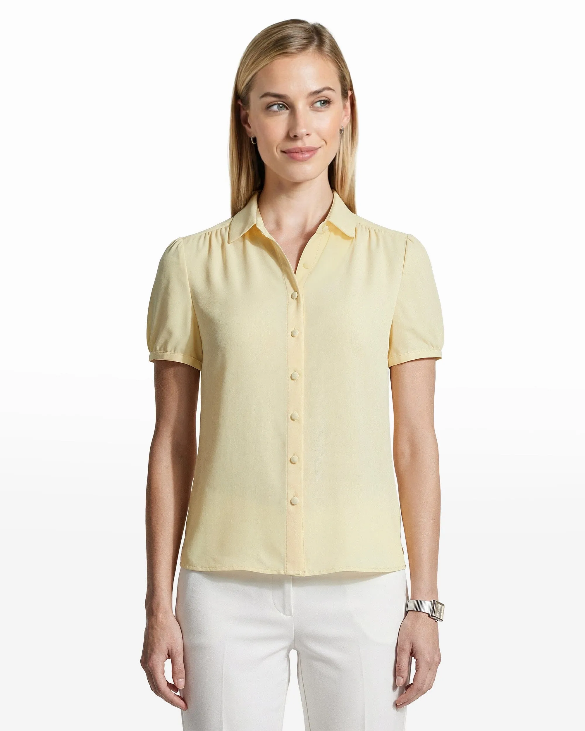Button Front Cap Sleeve Blouse sold by Anne Klein