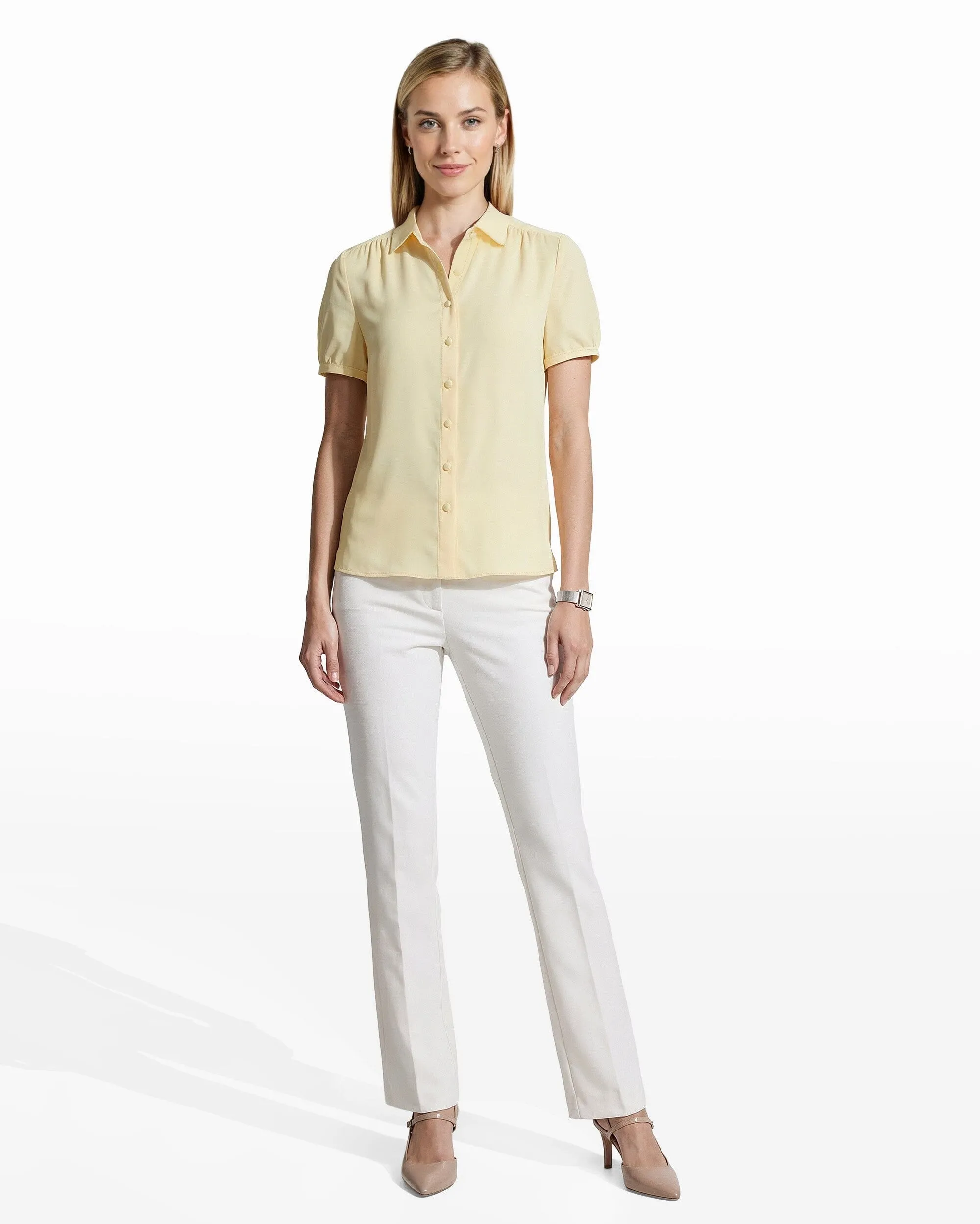 Button Front Cap Sleeve Blouse sold by Anne Klein product image thumbnail 4
