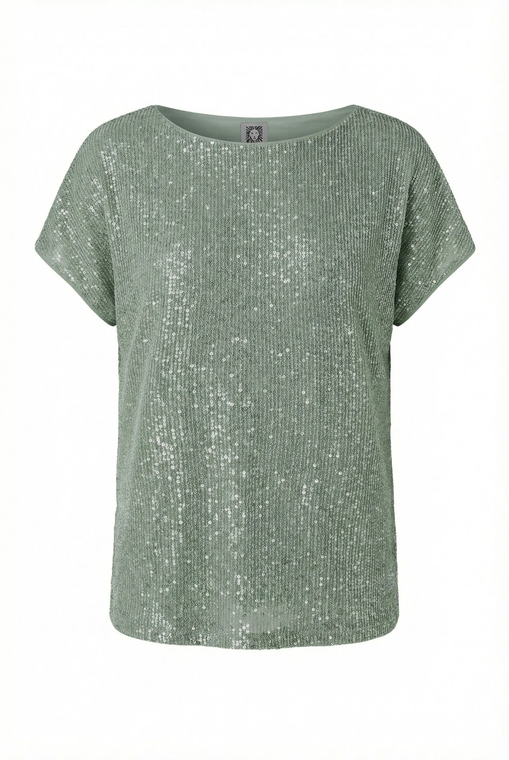 Sequin Bateau Neck Tee with Side Slits sold by Anne Klein product image thumbnail 5