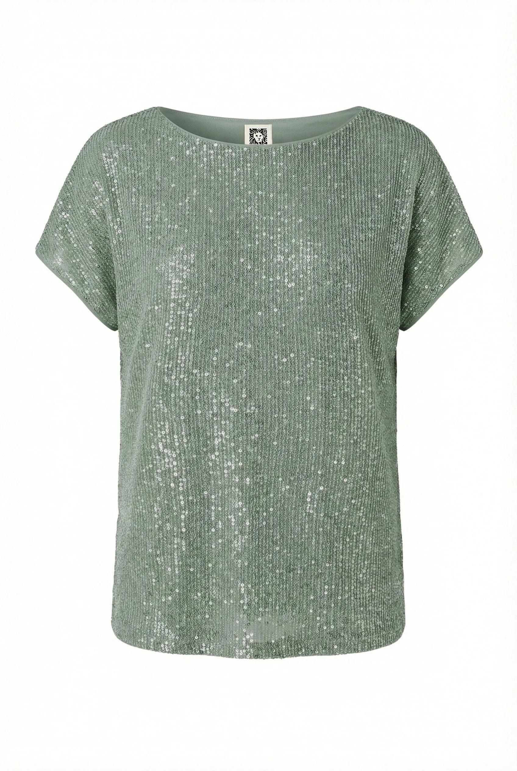 Sequin Bateau Neck Tee with Side Slits sold by Anne Klein product image thumbnail 4