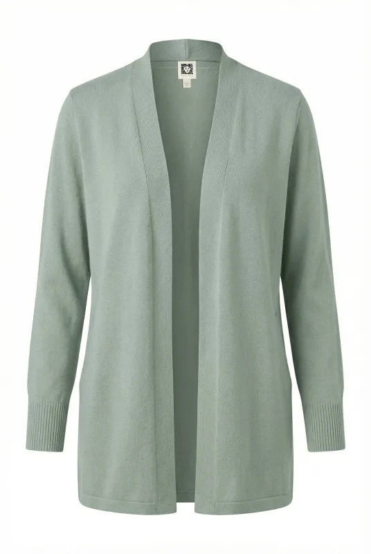 Long Sleeve Cotton Cardigan with Pockets sold by Anne Klein