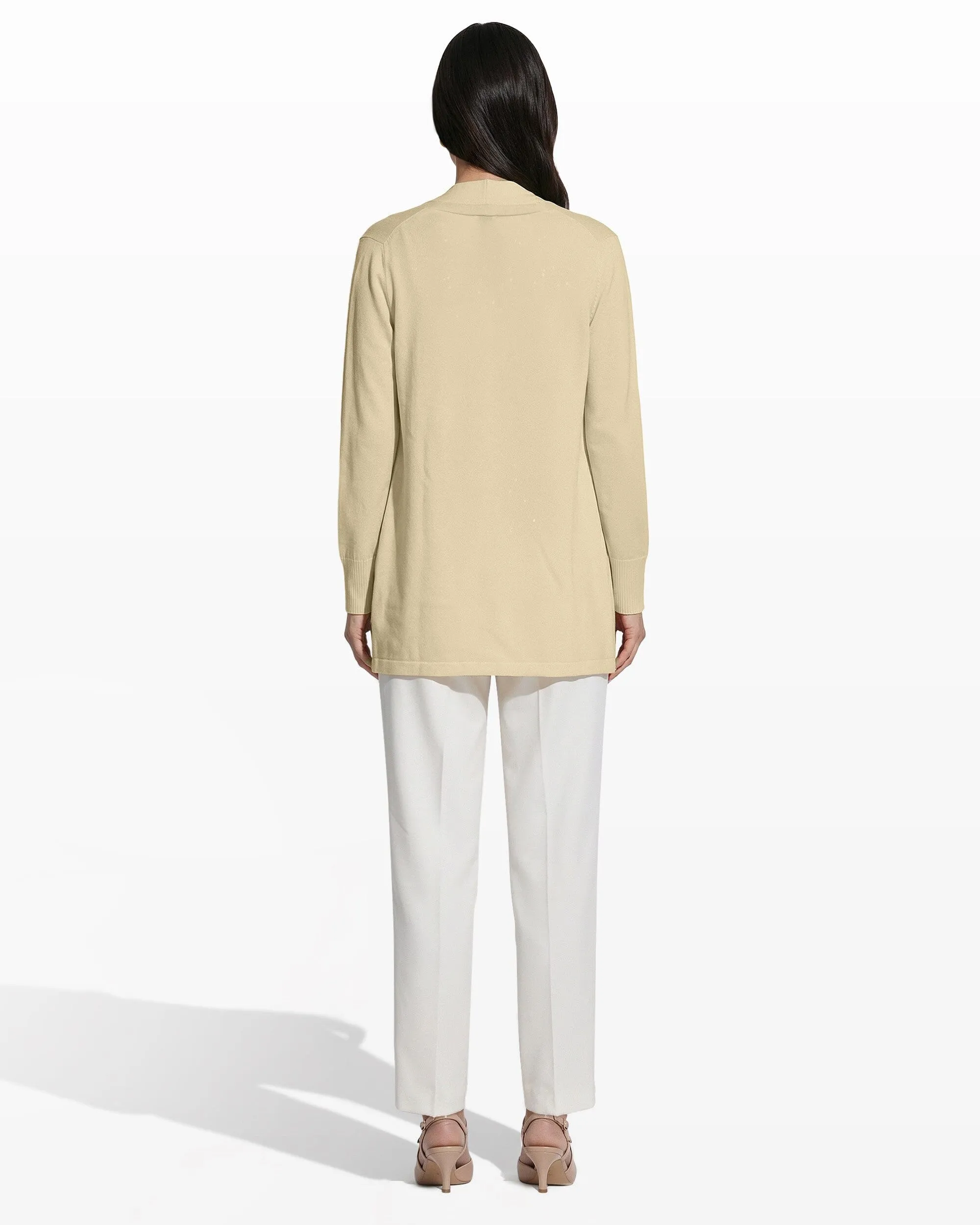 Kissing Front Long Sleeve Cardigan with Pockets sold by Anne Klein product image thumbnail 2