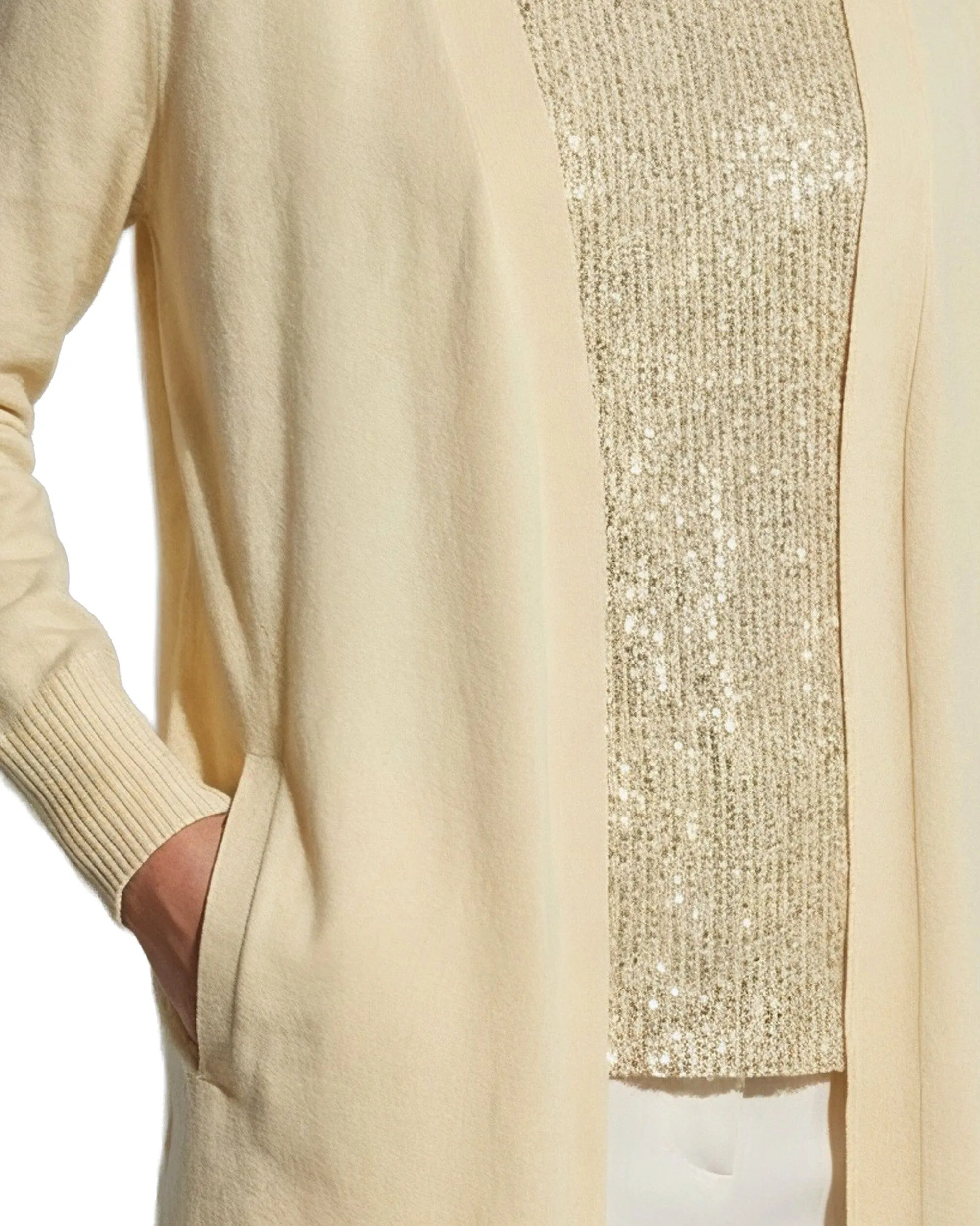 Kissing Front Long Sleeve Cardigan with Pockets sold by Anne Klein product image thumbnail 5