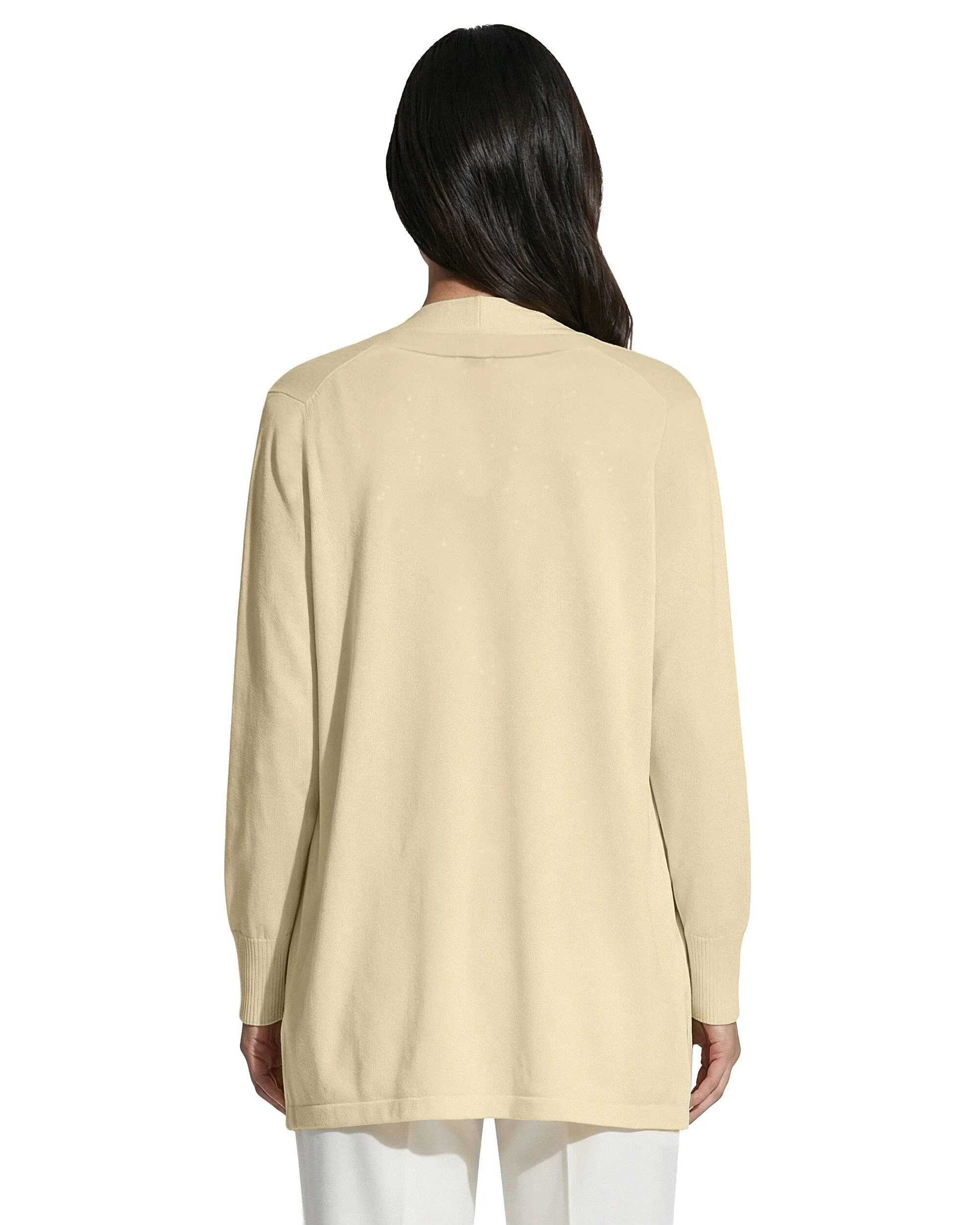 Kissing Front Long Sleeve Cardigan with Pockets sold by Anne Klein product image thumbnail 4