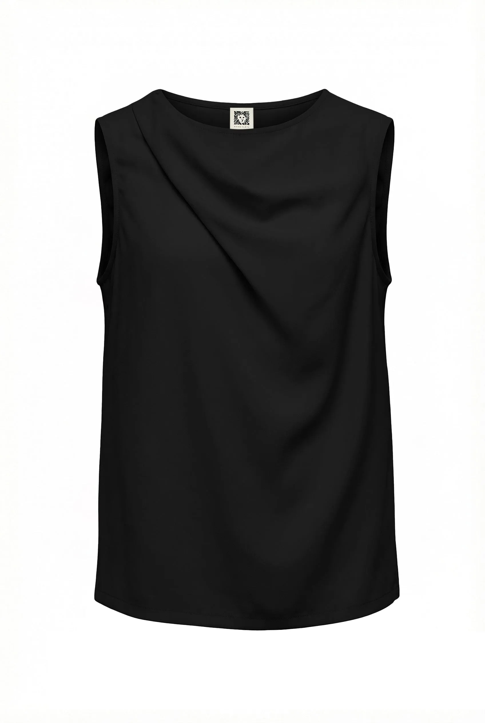 Asymmetrical Pleated Neck Sleeveless Cotton Top sold by Anne Klein product image thumbnail 4