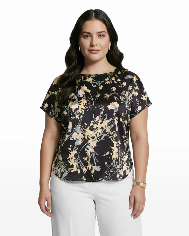 Plus Size Bateau Neck Short Sleeve Blouse sold by Anne Klein