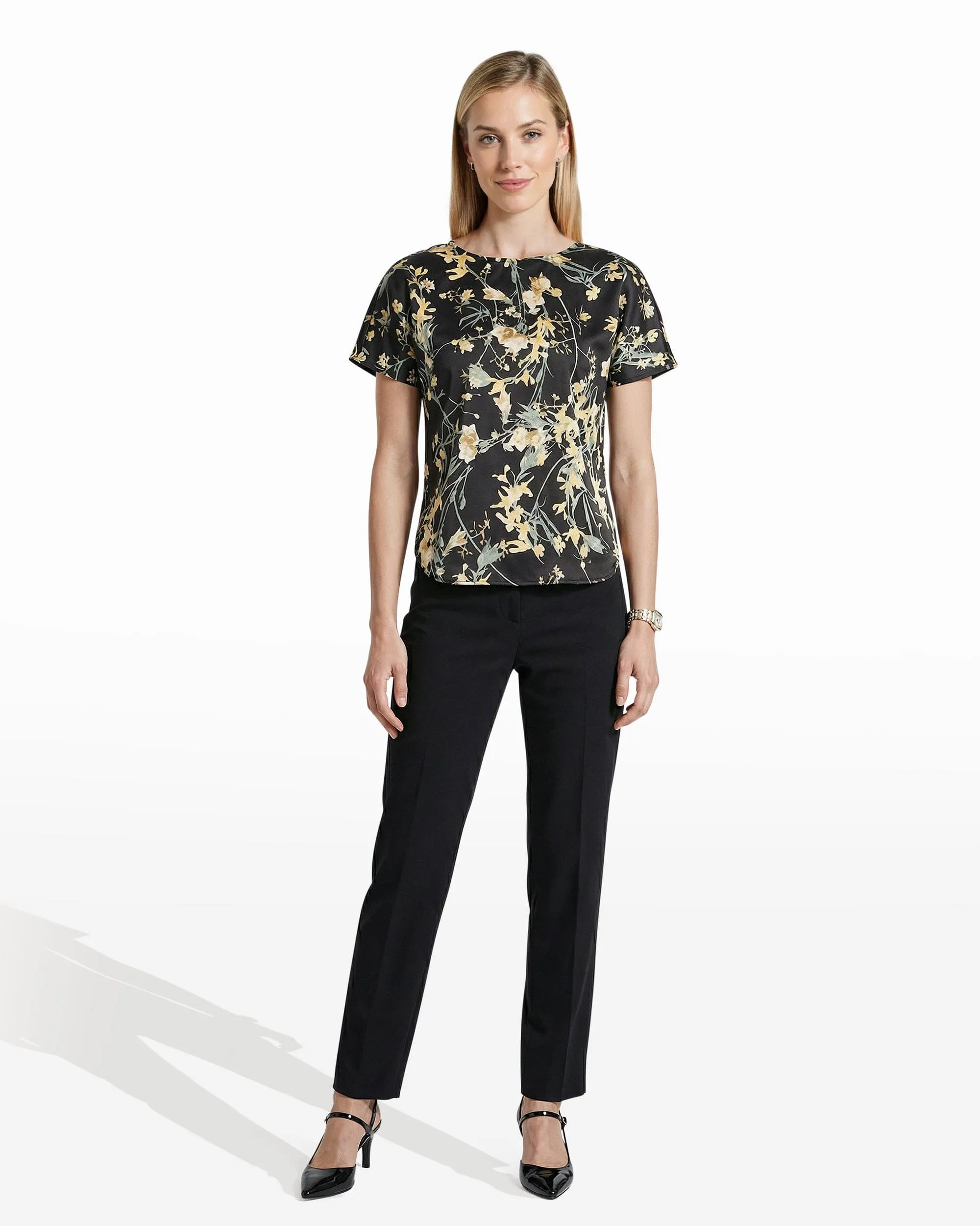 Bateau Neck Short Sleeve Blouse sold by Anne Klein product image thumbnail 5