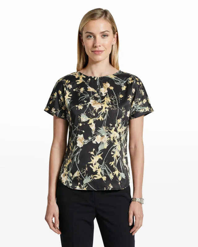 Bateau Neck Short Sleeve Blouse sold by Anne Klein