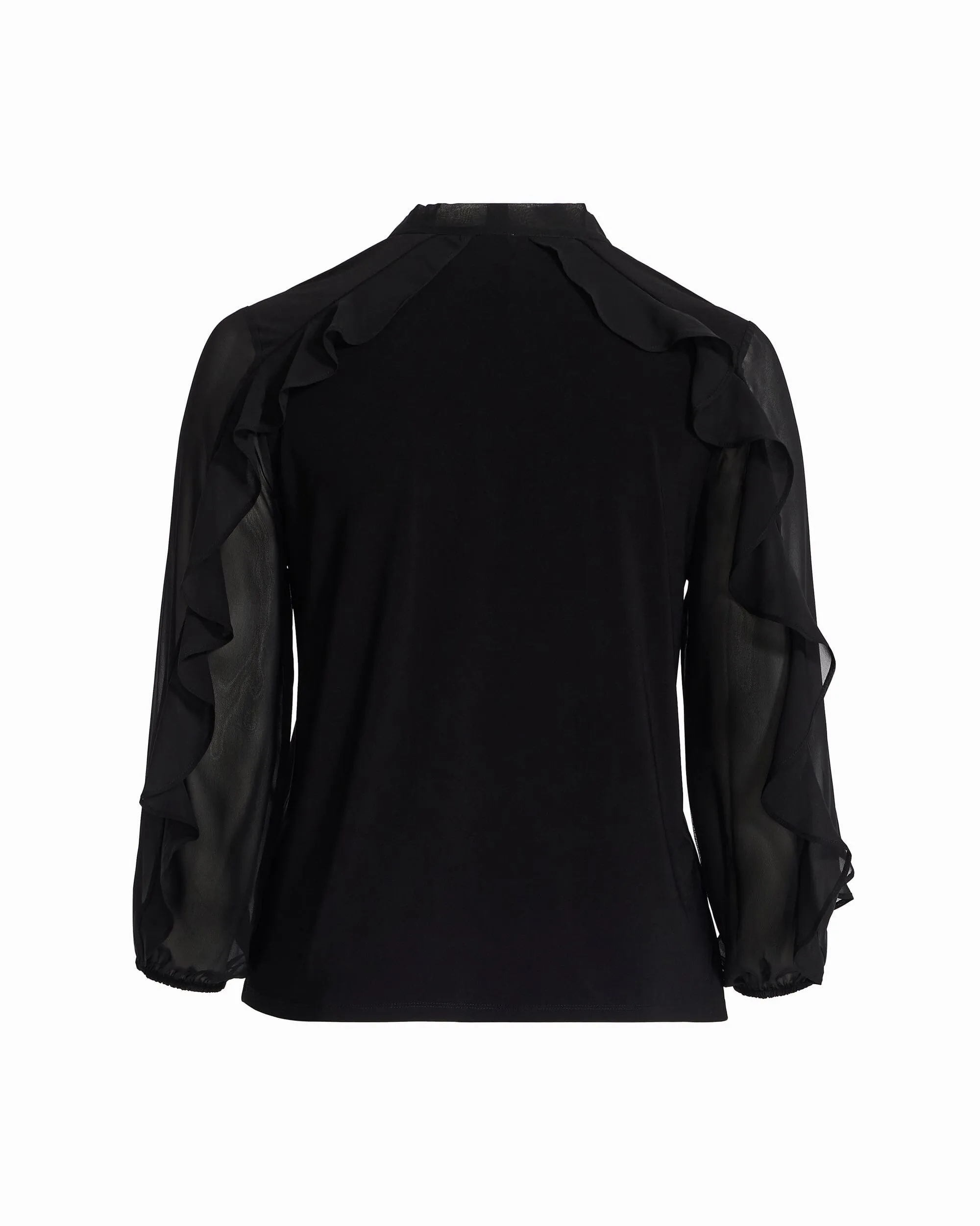 Plus Size Long Sleeve Ruffle detail Tie Neck Top sold by Anne Klein product image thumbnail 2