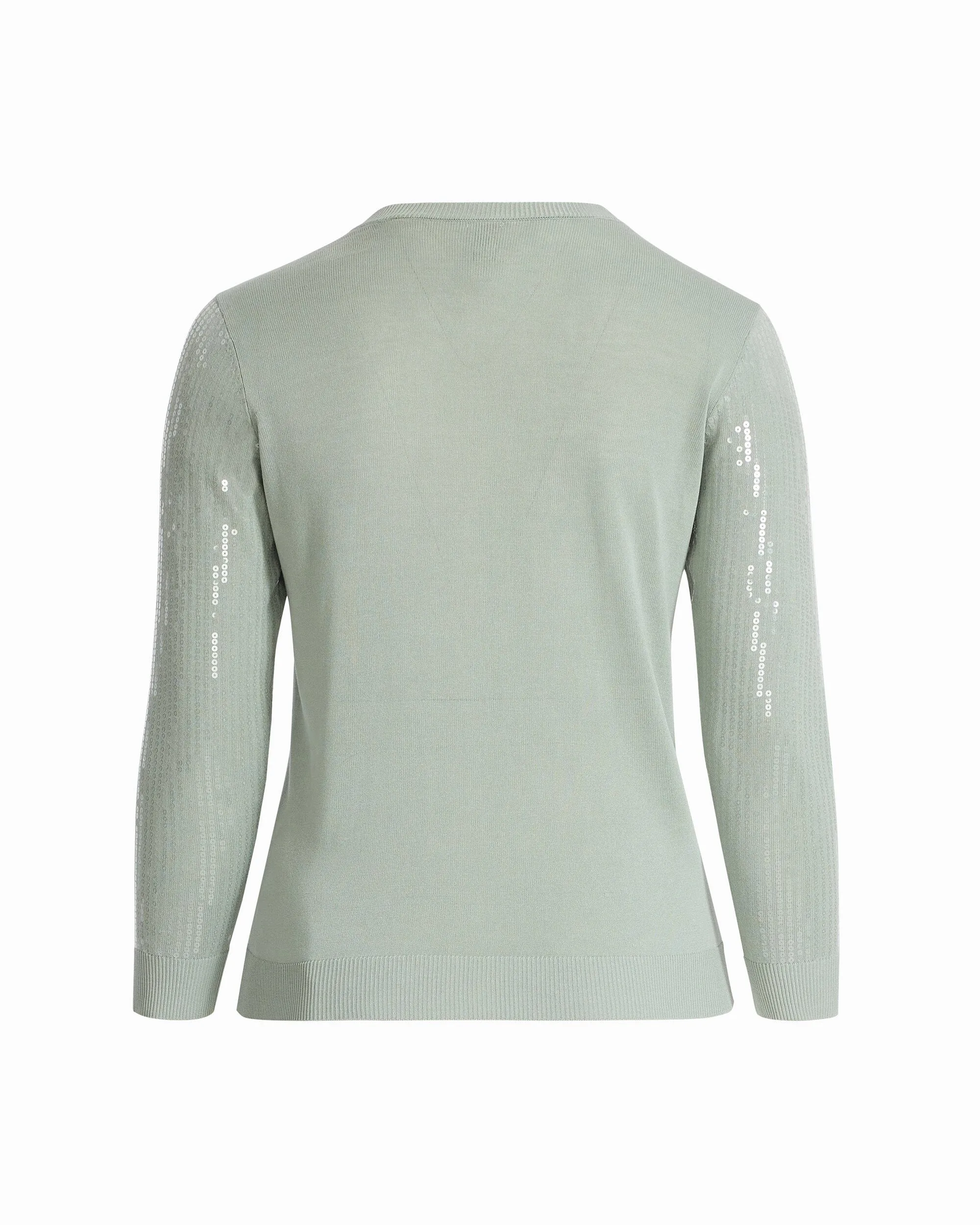 Plus Size Crew Neck Cardigan with Clear Sequins sold by Anne Klein product image thumbnail 2