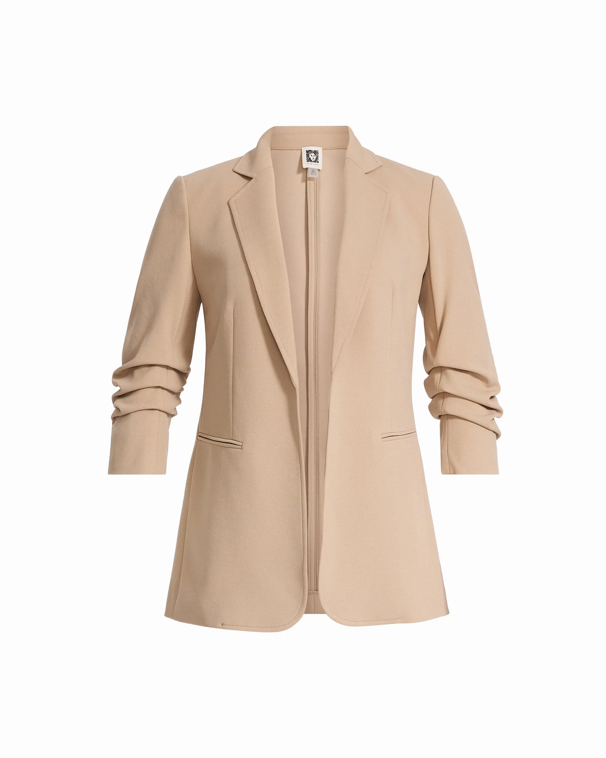 Plus Size Scrunch Sleeve Open Front Jacket sold by Anne Klein