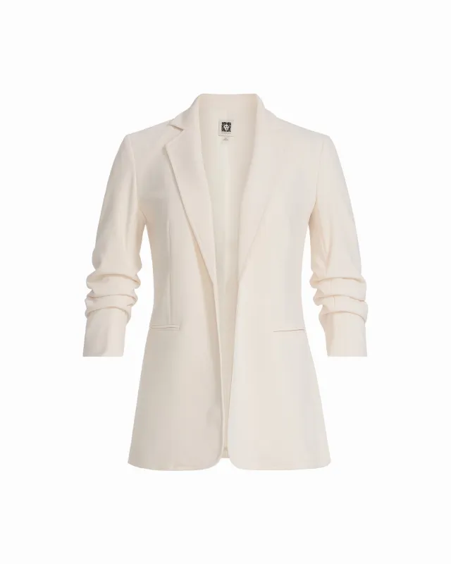 Scrunch Sleeve Open Front Jacket sold by Anne Klein