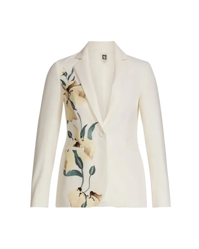Placed Print Single Button Tailored Jacket sold by Anne Klein