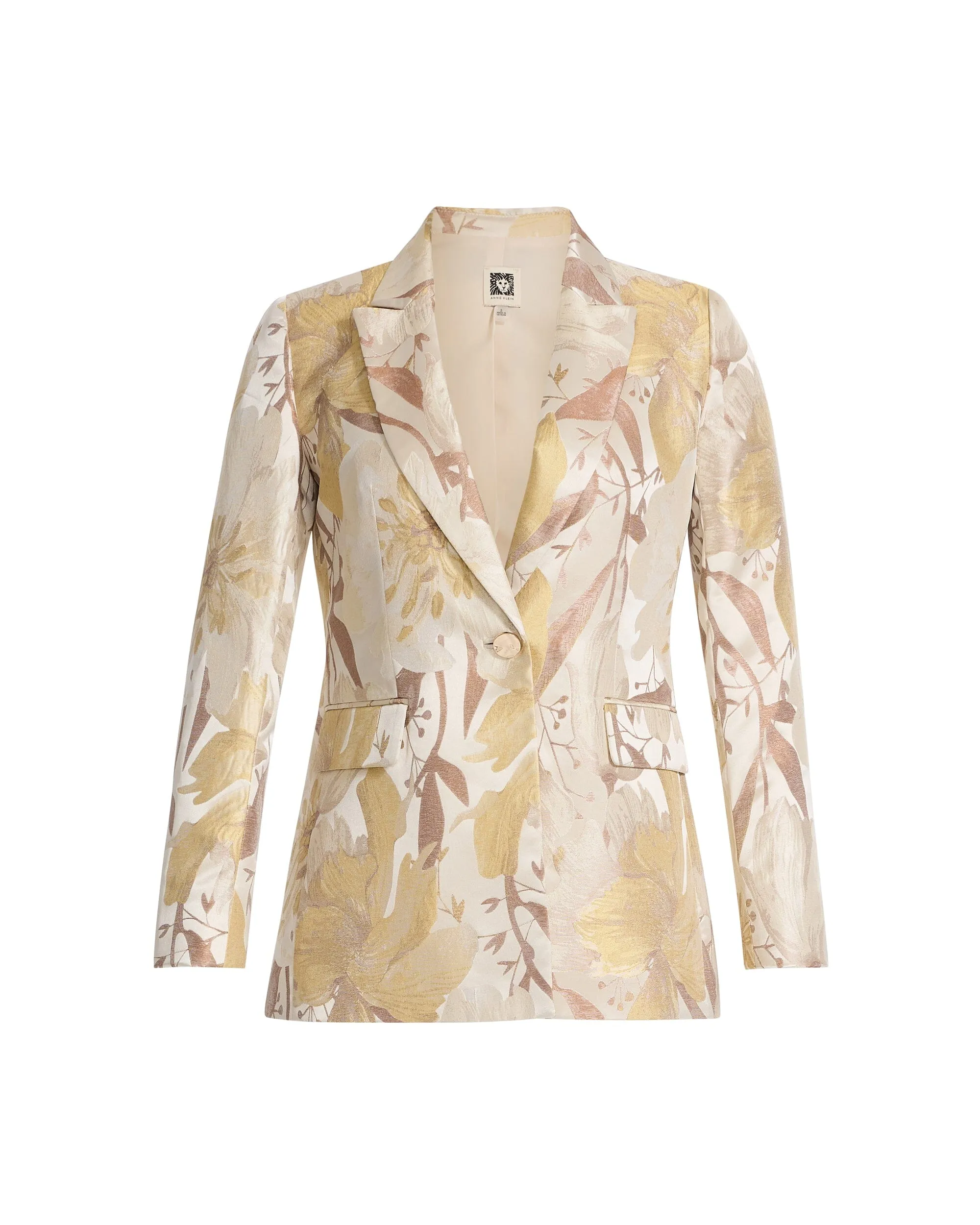 Peak Lapel Single Button Jacket With Flap Pockets sold by Anne Klein