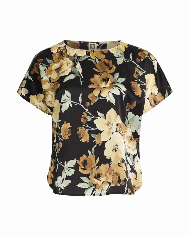 Plus Size Short Sleeve Bateau neckline Neck Blouse made by Kasper