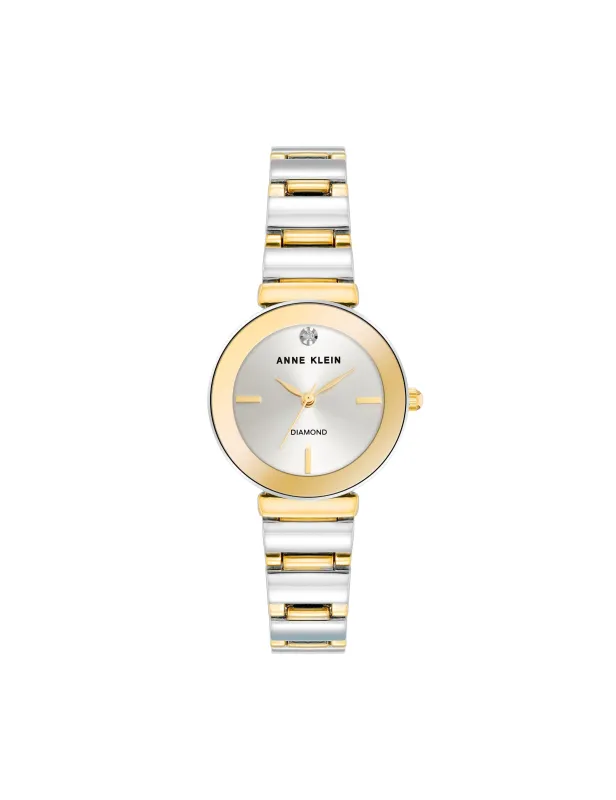 Diamond Accented Classic Bracelet Watch made by Anne Klein