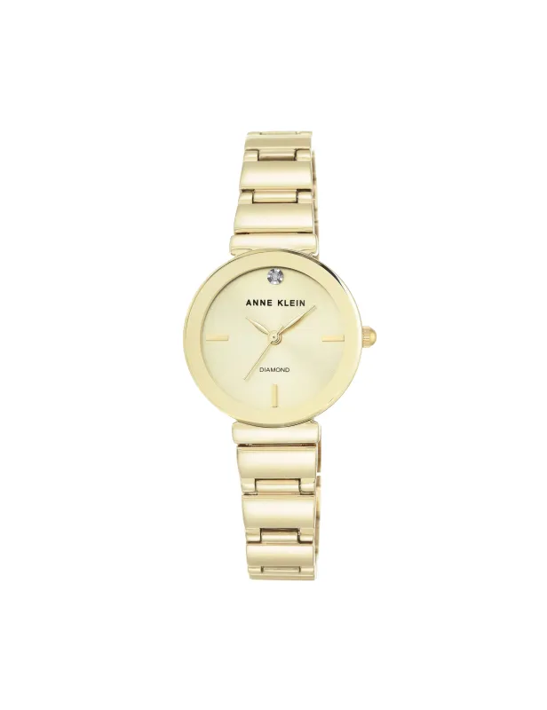 Diamond Accented Classic Bracelet Watch made by Anne Klein