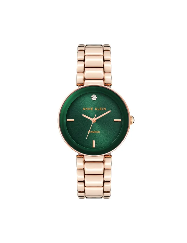 Diamond Dial Bracelet Watch made by Anne Klein