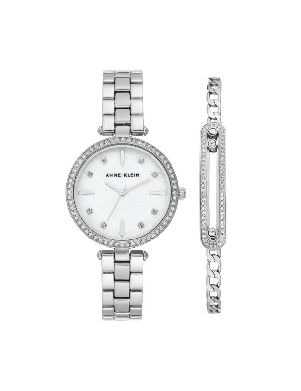 Crystal Accented Watch and Bracelet Set sold by Anne Klein