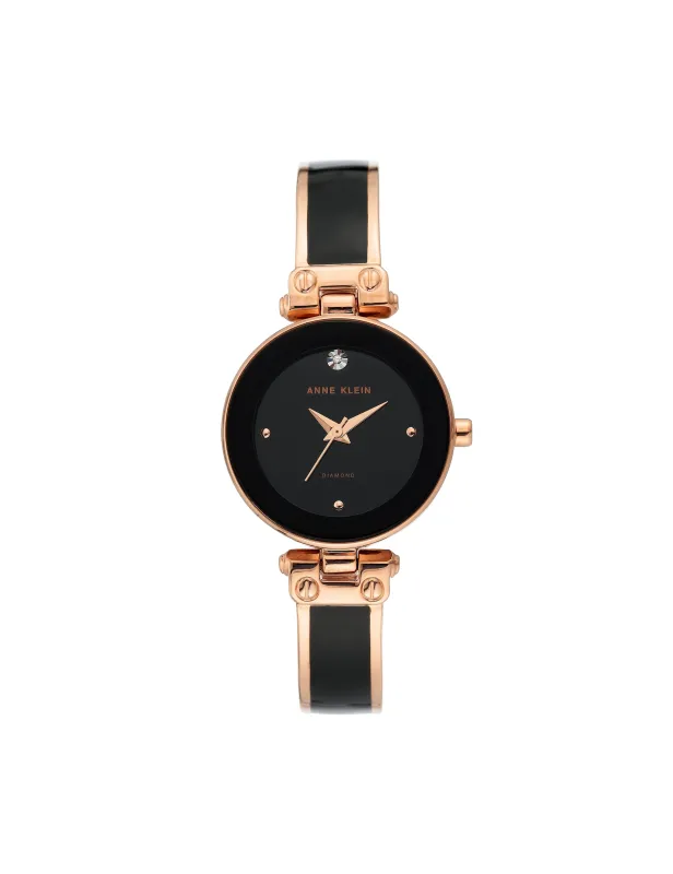 Diamond Accent Bangle Bracelet Watch made by Anne Klein