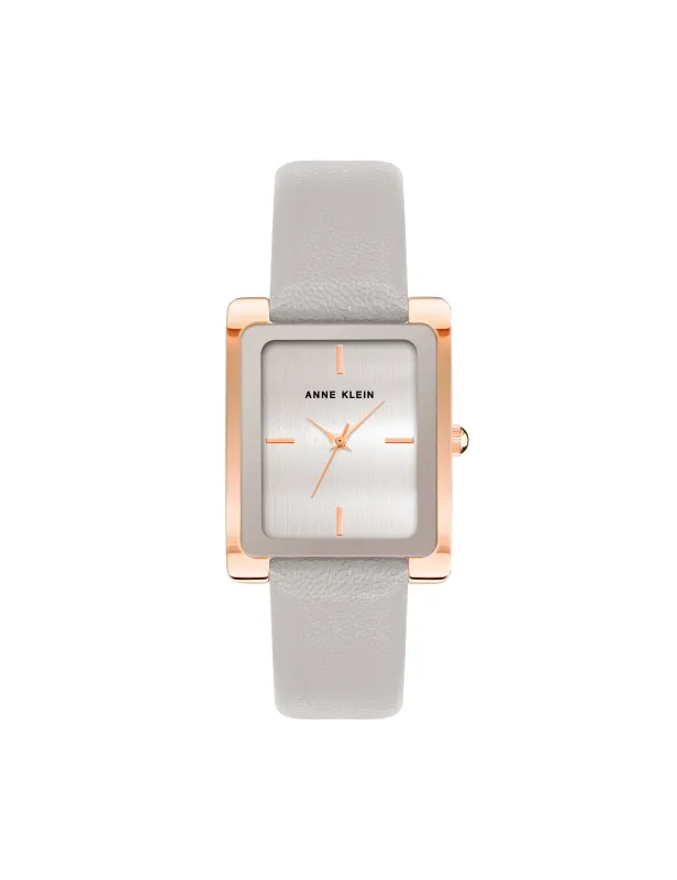 Rectangular Leather Strap Watch sold by Anne Klein