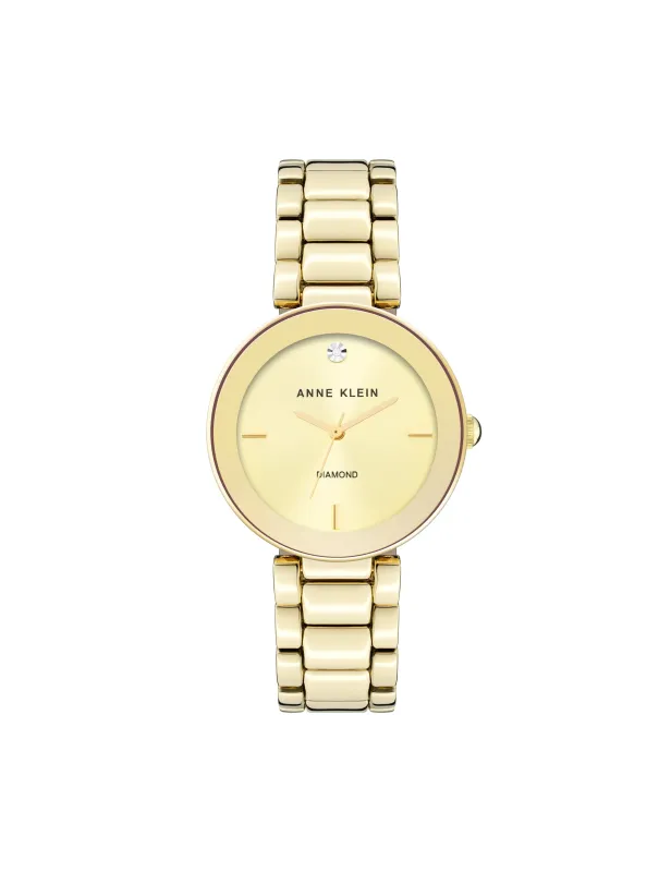 Diamond Dial Bracelet Watch made by Anne Klein