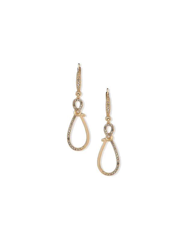 Crystal Knot Drop Pierced Earring sold by Anne Klein