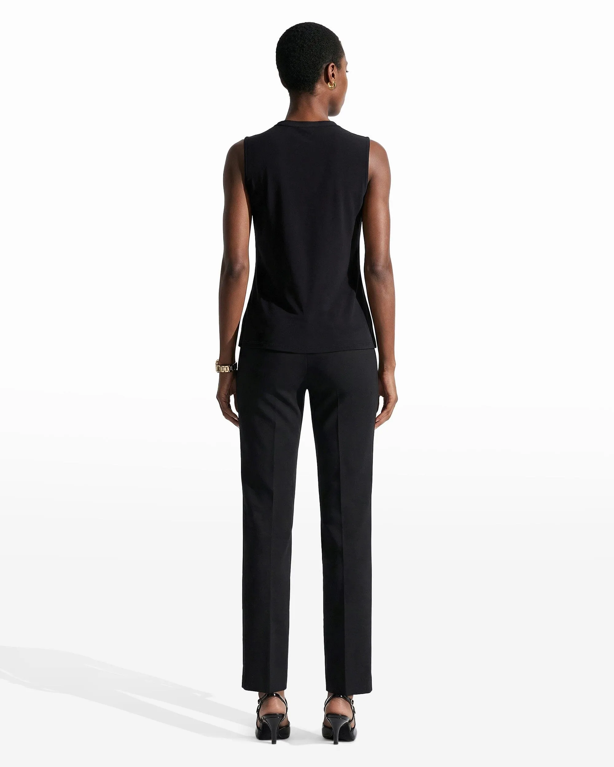 Sleeveless V Neck Pleated Shoulder Top sold by Anne Klein product image thumbnail 5