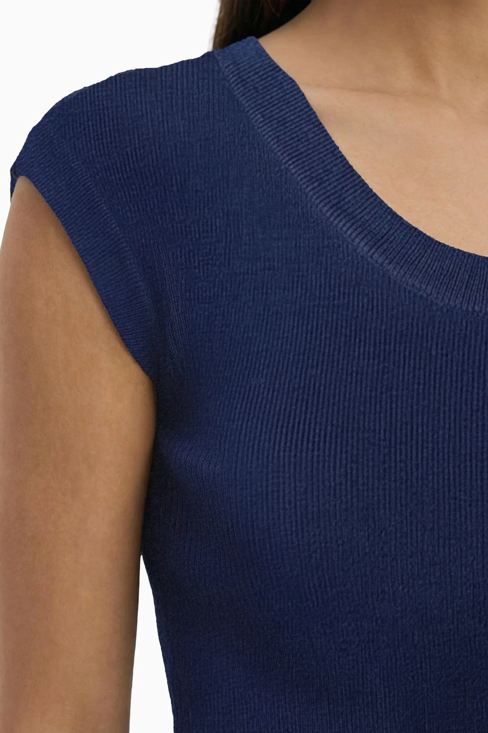 Petite Round V-Neck Full Needle Knit Tank sold by Anne Klein product image thumbnail 5