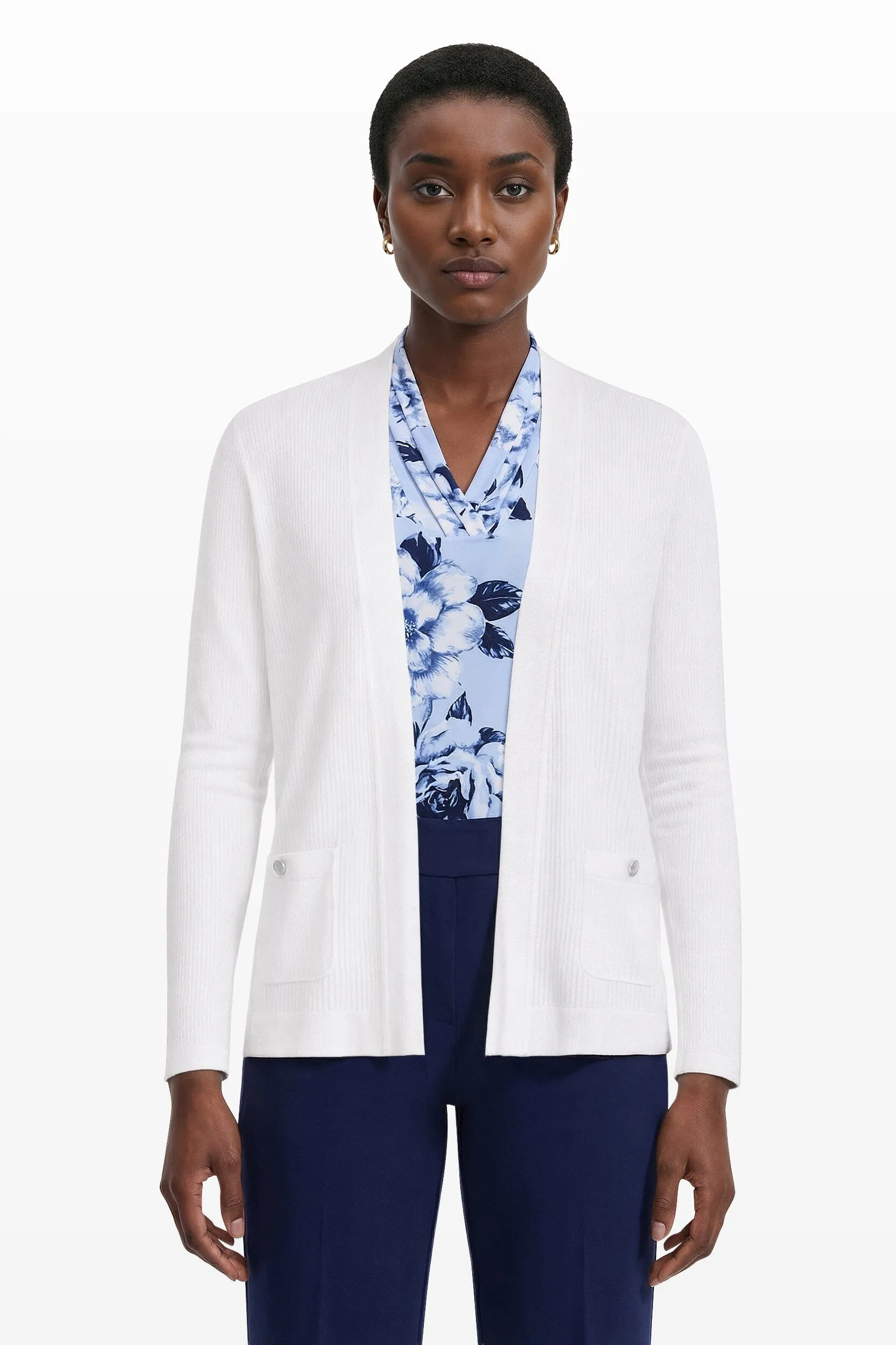 Petite Malibu Cardigan With Kissing Front sold by Anne Klein product image thumbnail 2