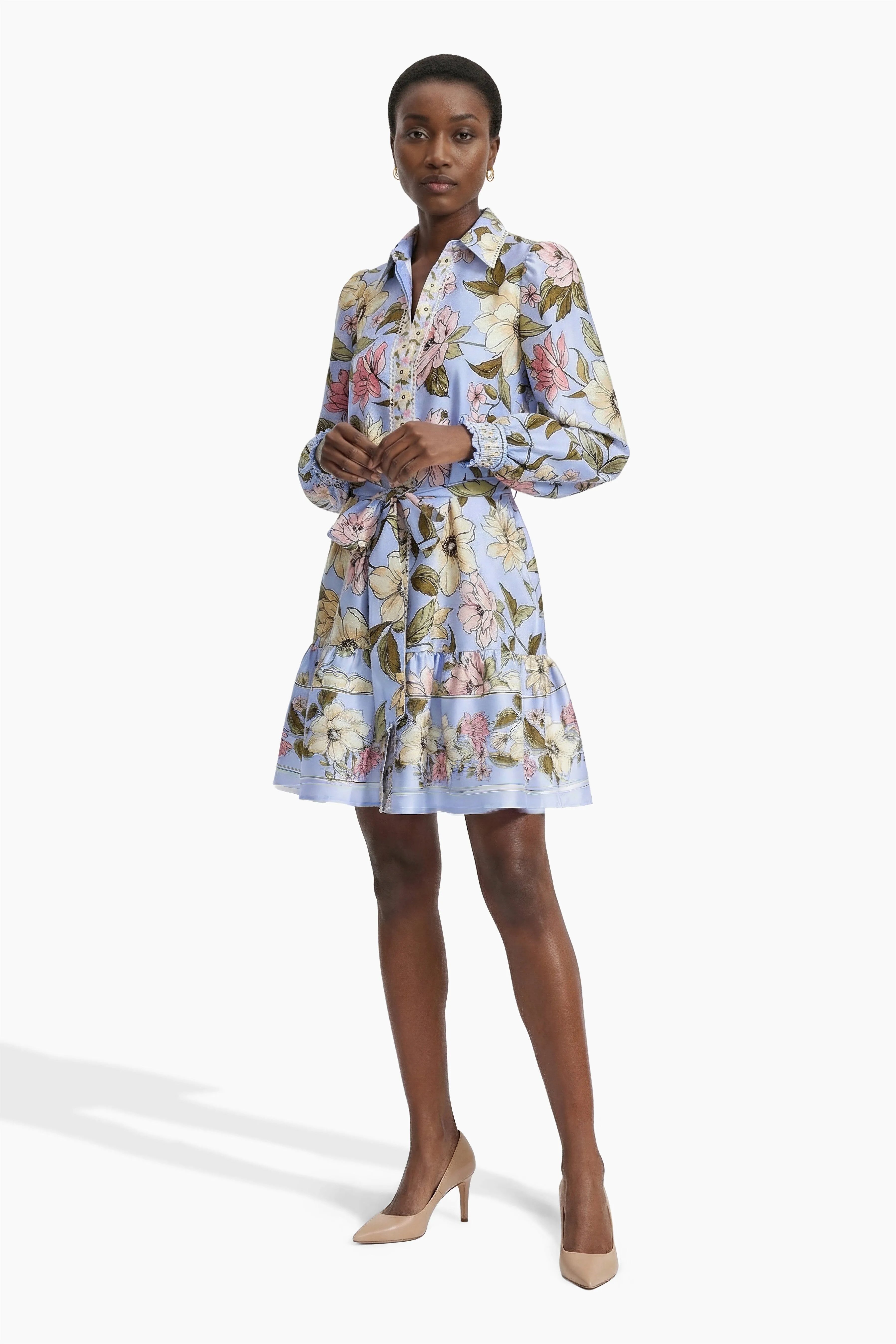 Petite Tiered Construction Shirt Dress sold by Anne Klein product image thumbnail 2