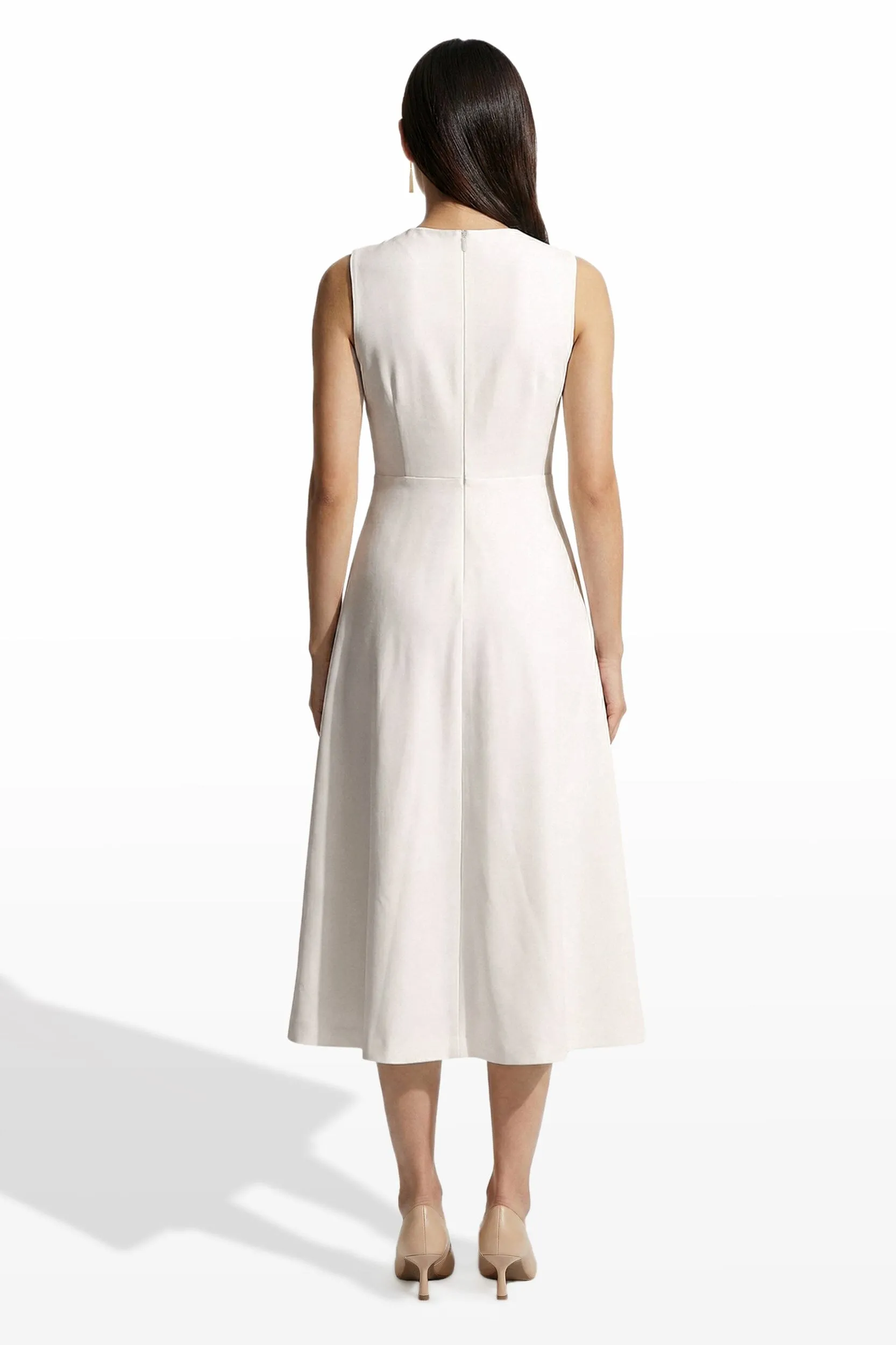 Petite Crew Neck A-Line Silhouette Midi Length Dress sold by Anne Klein product image thumbnail 3