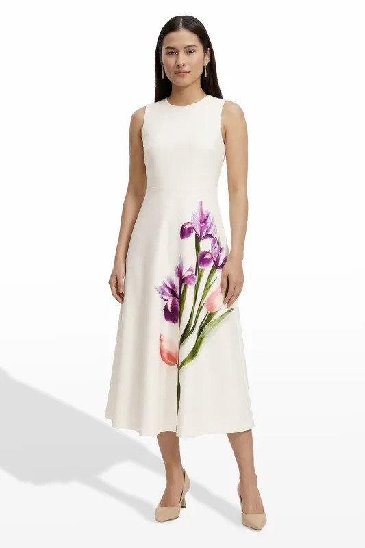 Petite Crew Neck A-Line Silhouette Midi Length Dress sold by Anne Klein