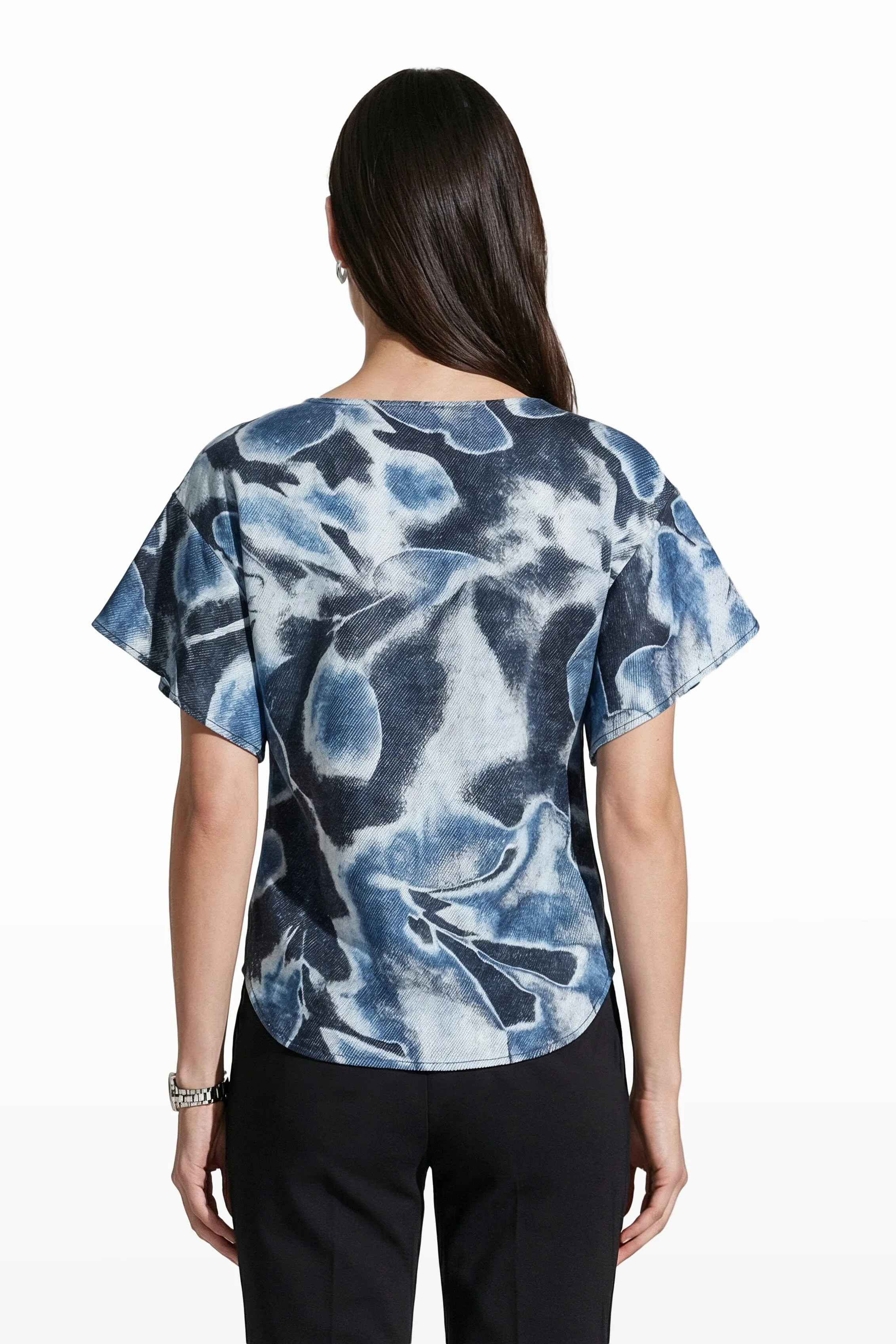 Flutter Sleeve Bateau Neck Blouse sold by Anne Klein product image thumbnail 4