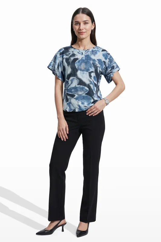 Flutter Sleeve Bateau Neck Blouse made by Kasper